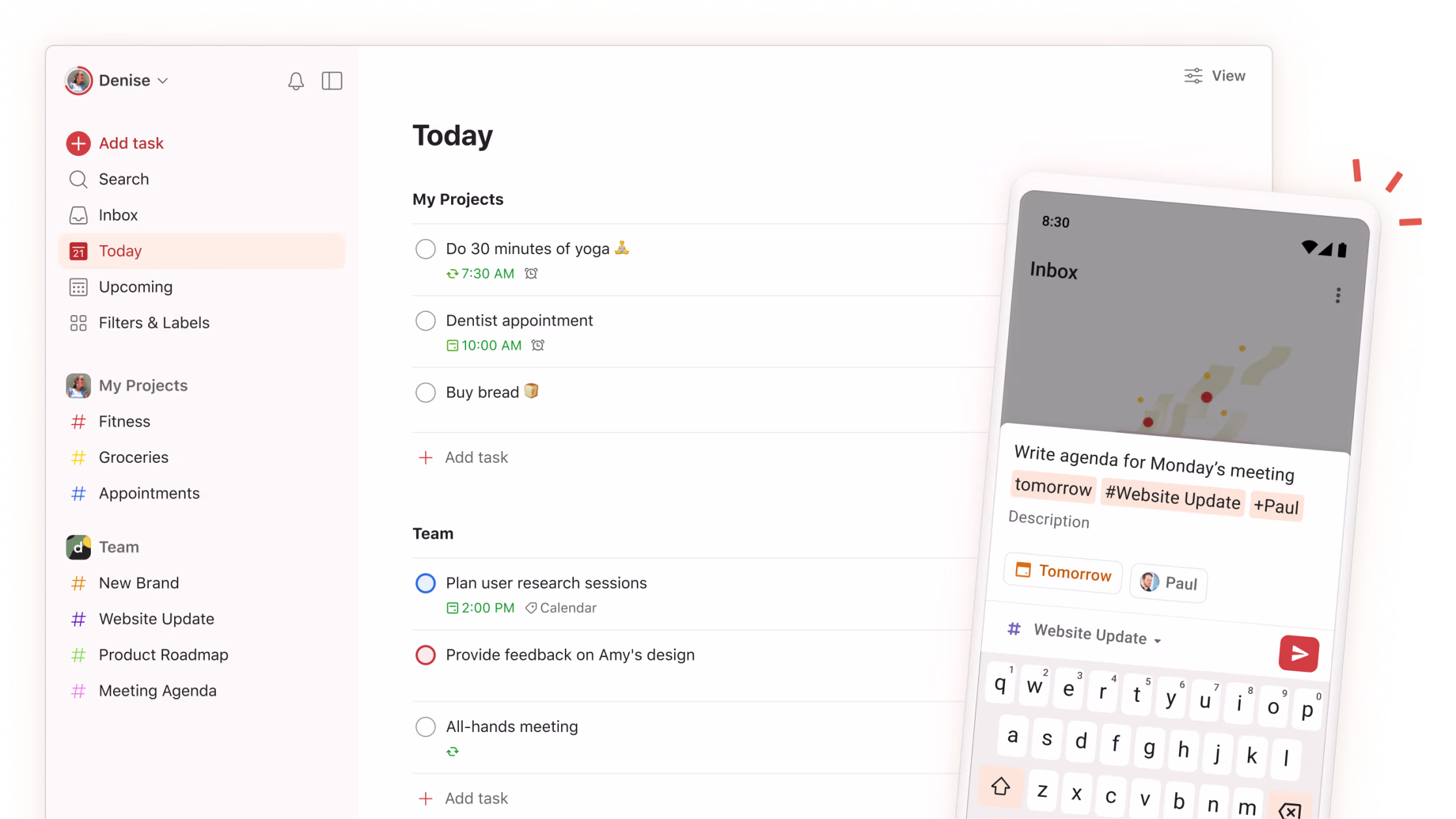 Screenshot of Task Management App